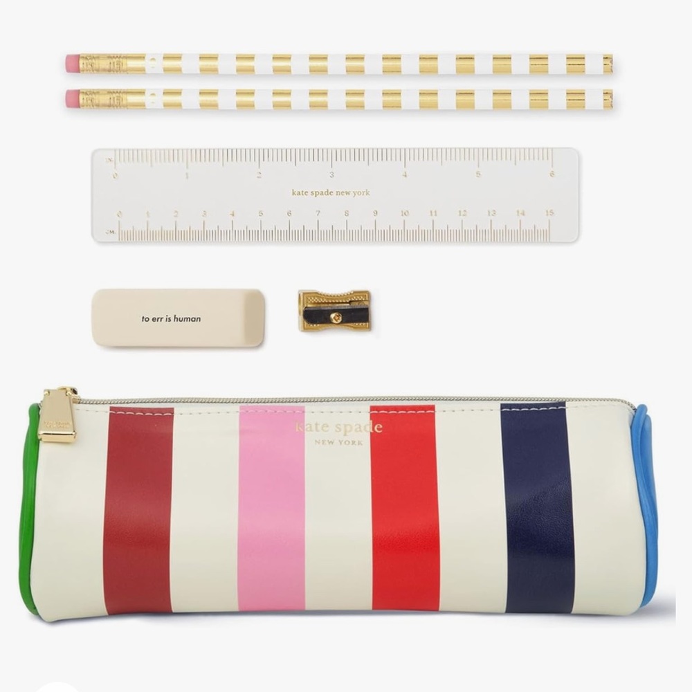 NWT Kate Spade Pencil Case in Adventure Stripe